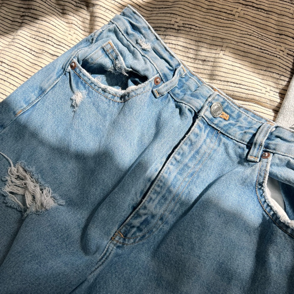 Zara Light Blue High-Waist Flare Jeans